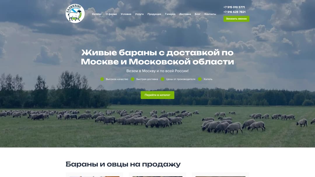 Адаптивная верстка и интеграция с CMS MODX сайта экофермы во Владимирской области