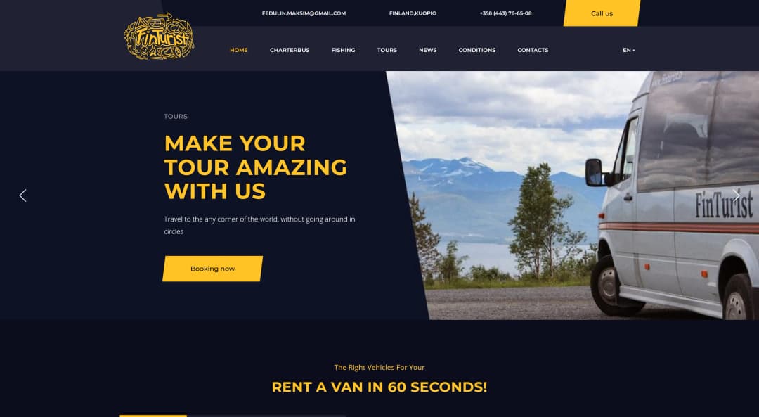 Адаптивная верстка сайта туристической компании